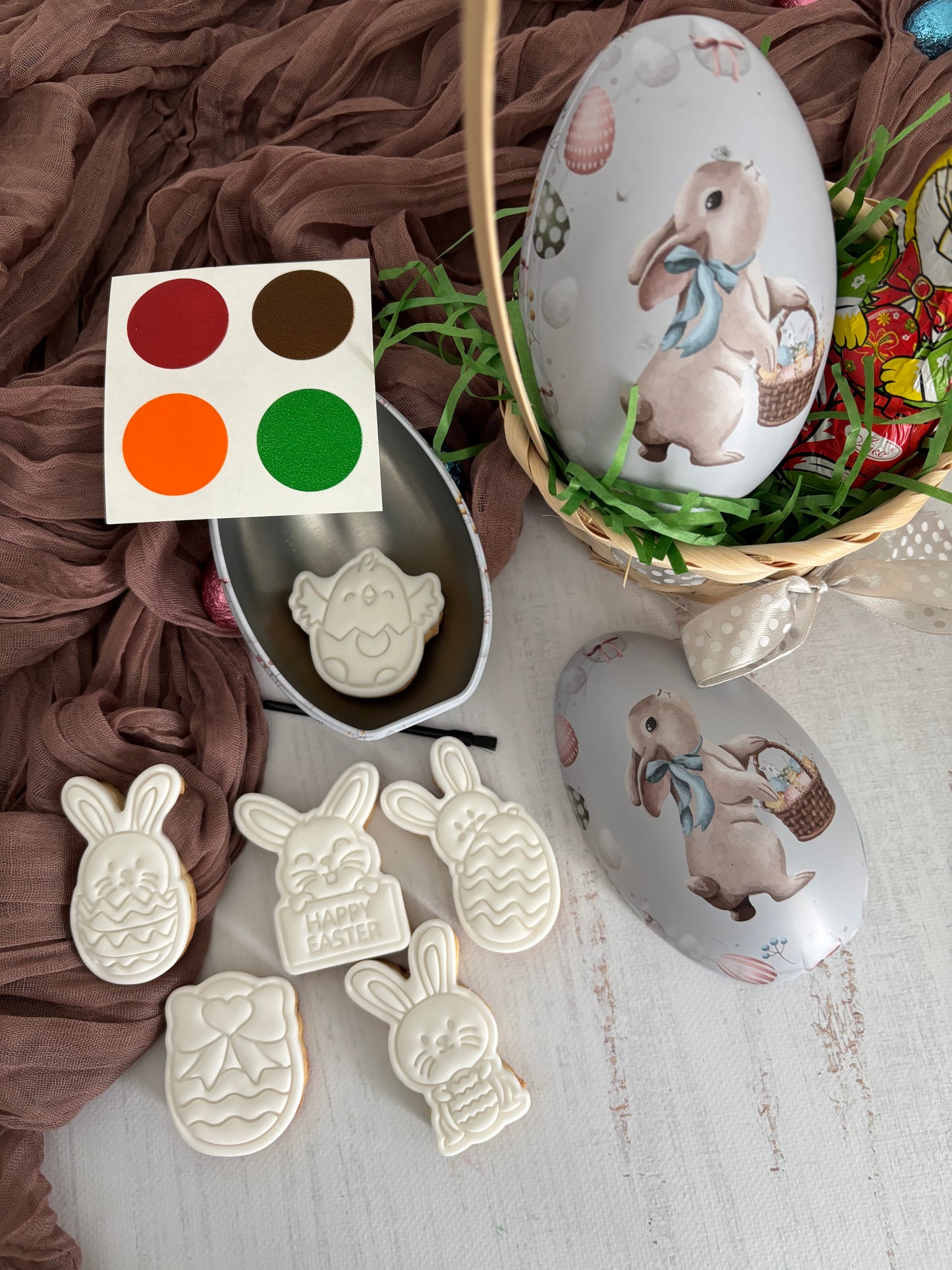 Biscuits à peindre + panier