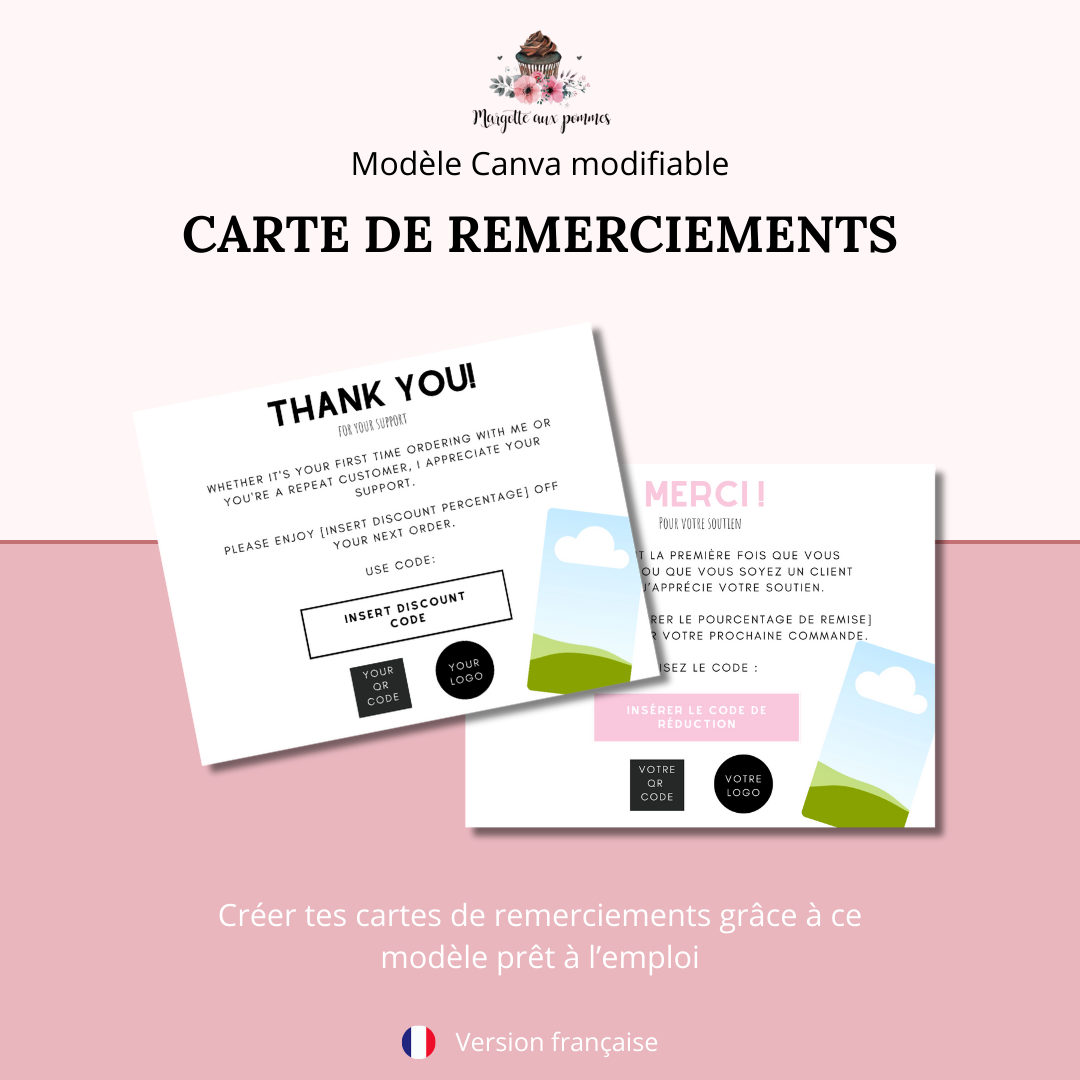 Modèle Canva : Carte de remerciements